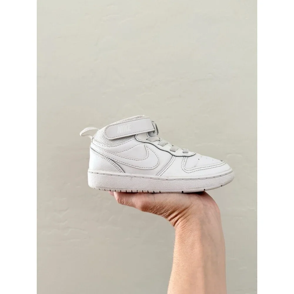Nike Court Borough Mid 2 Toddler 9C White Mid Top Sneakers CD7782-100